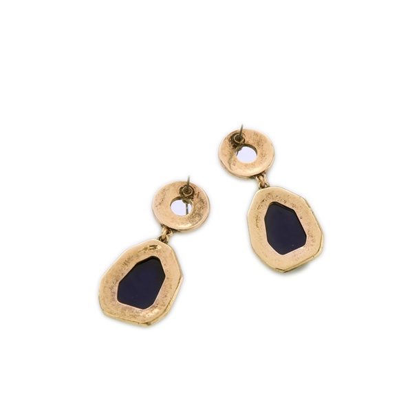 Boutique! Elegant Gold Leaf Crystal Drop Earrings - Picture 4 of 8